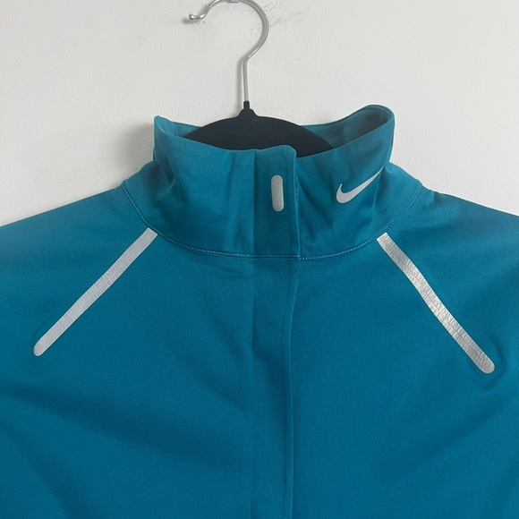 Nike Storm Fit Teal Full Zip Vented Reflective Athletic Fit Track Jacket Size M - Picture 3 of 13